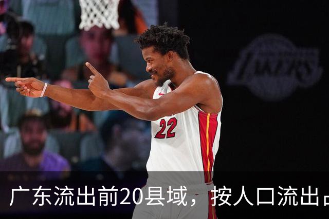 广东流出前20县域，按人口流出占户籍人口比例（%）从高到低排序